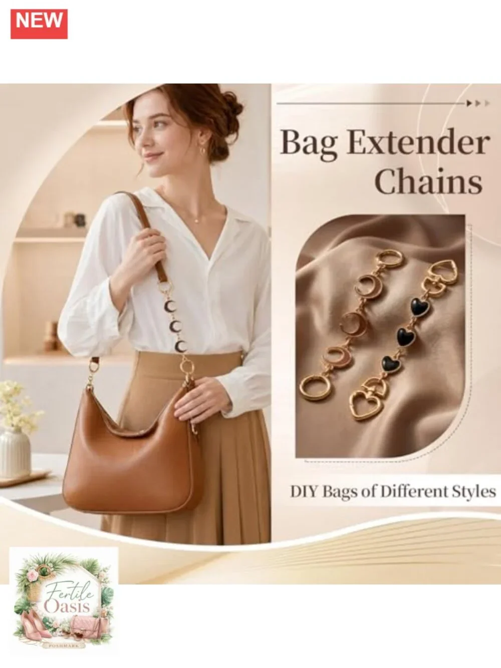4 Pack Bag Chain Charm, Purse Charms Wallet Chain, Bag Extender Chain with